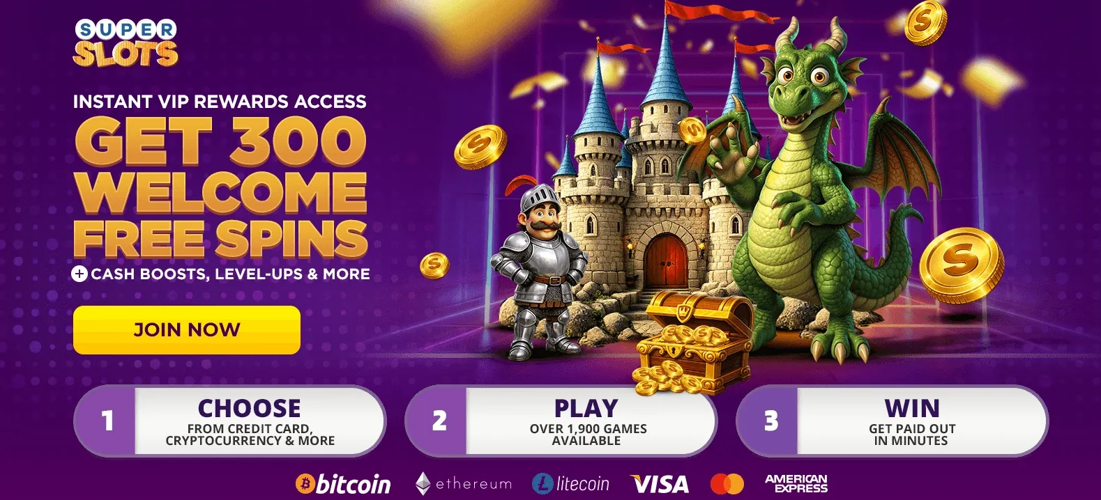 Super Slots casino homepage